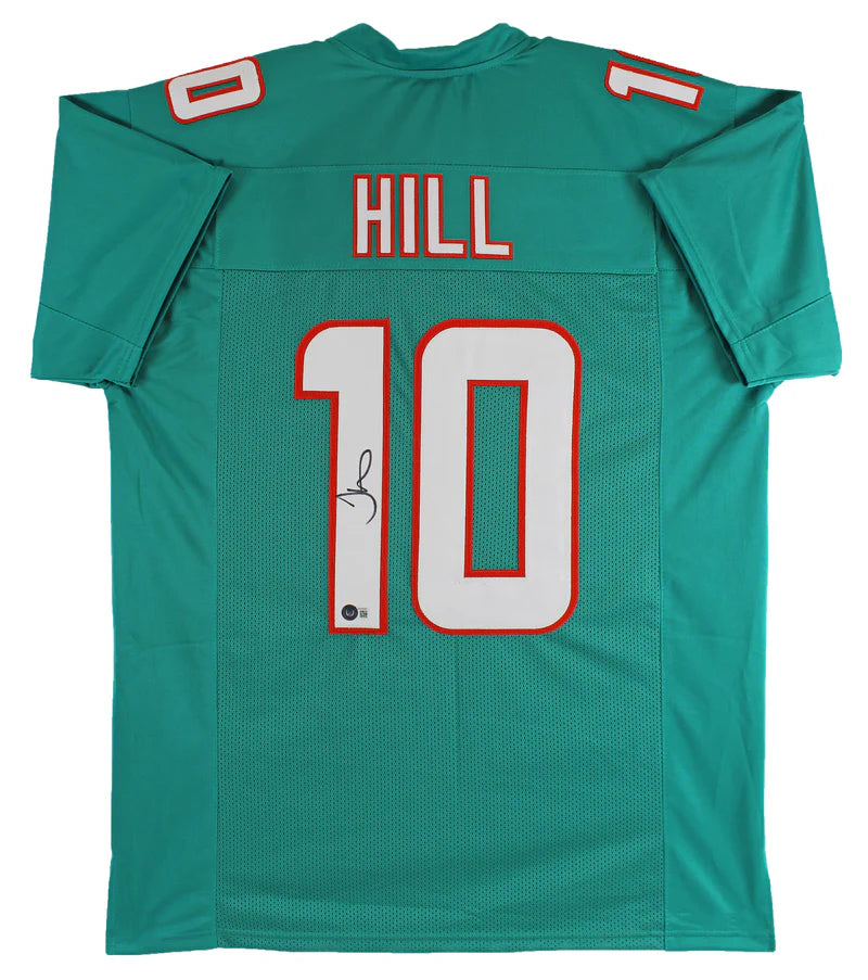 Tyreek Hill Signed Teal Pro Style Football Jersey with Beckett Witness